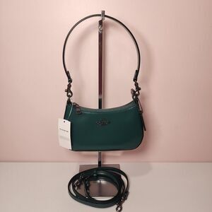 NWT Coach CW310 Teri MINI Leather Emerald Green Mini Crossbody Bag
